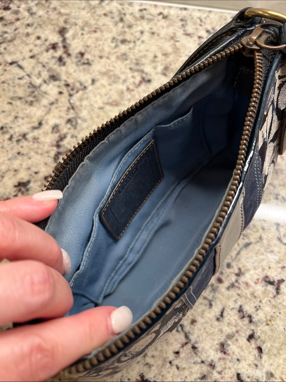 Coach Vintage Denim Signature Demi Bag with Tie Dye Accents EUC - Picture 12 of 13
